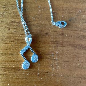 Sterling silver musical note pendant